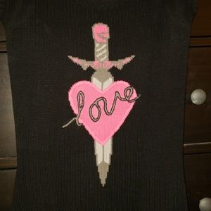 Betsey Johnson sweater dress heart and dagger
